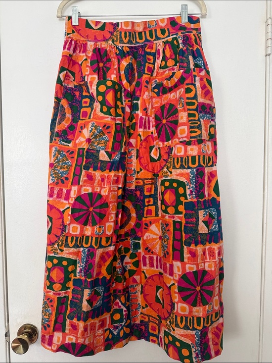 Other - Vibrant Geometric Print Kitchen Apron Skirt - Pink Orange Green